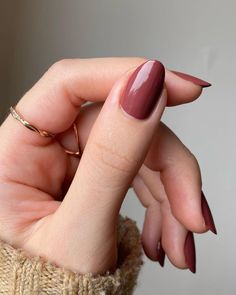 French Manicure Long Nails, Minimalist Nail, Valentines Day Nails, Maroon Nails, Plain Nails, February Nails