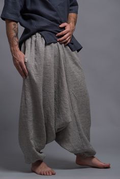 Linen Clothes For Men, Pantalon Thai, Baggy Harem Pants, Mens Tunic, Striped Harem Pants, Tall Plus Size, Linen Harem Pants, Harem Pants Men, Mens Linen Pants