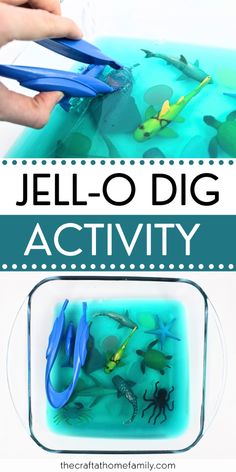 the jello dig activity is fun for toddlers to do with their own hands