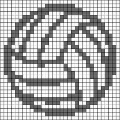 a cross stitch pattern with an image of a circle in the middle, on a white background