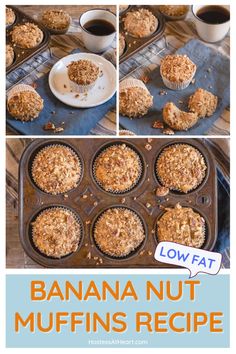 Soft and tender banana nut muffins recipe are lower in fat but full on flavor. They make a great grab-and-go breakfast or afternoon snack. Easy Banana Muffin, Banana Nut Muffins Recipe, Nut Muffins Recipe, Banana Muffins Easy, Nut Muffins, Banana Muffin, Moist Muffins, Banana Nut Muffins, Grab And Go Breakfast