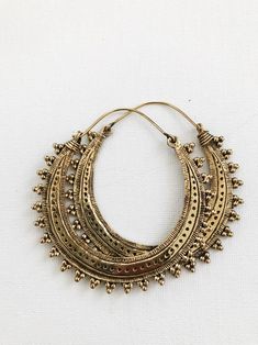 Tulum Hoops – Afrohemien.com Large Gold Hoop Earrings, African Gold, African Bracelets, African Earrings, Brass Cuff, Brass Hoops, Jewelry Tags, African Jewelry, Ear Cuffs