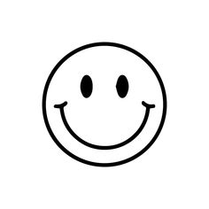 a black and white drawing of a smiley face