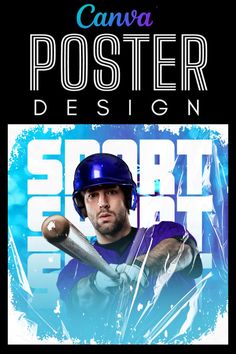 a man holding a baseball bat on top of a poster