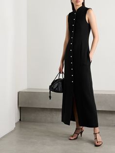 Adam Lippes, Matching Bracelet, Midi Shirt Dress, Long Sleeve Maxi, White Midi Dress, Crepe Dress, Embellished Dress, Maxi Dress With Sleeves, Black Midi Dress