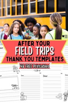 a school bus with the words after your field trips thank you templates