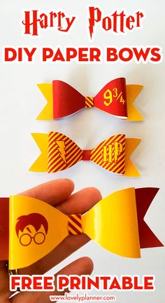 harry potter diy paper bows with free printable