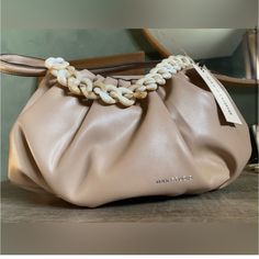 New With Tags. Very Roomy. Trendy Neutral Satchel Shoulder Bag, Beige Clutch Bag With Braided Handles, Beige Clutch Shoulder Bag For Shopping, Everyday Beige Shoulder Bag With Pearl Handle, Beige Clutch Shoulder Bag For Errands, Beige Clutch Shoulder Bag With Braided Handles, Beige Clutch With Braided Handles, Beige Shoulder Clutch Bag With Braided Handles, Beige Everyday Clutch Bag