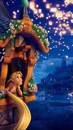 Rapunzel viendo las luces flotantes Rapunzel, Tangled, Lanterns, Wallpapers, Iphone, Disney