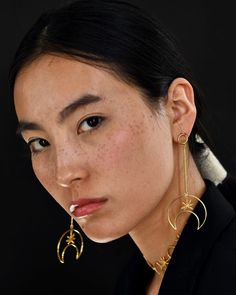 Long Earrings Loom Art, Paisley Earrings, Dangler Earrings, Creative Lifestyle, Gold Charm Necklace, Gold Choker Necklace, Buy Gold, Moon Earrings, Gold Brass