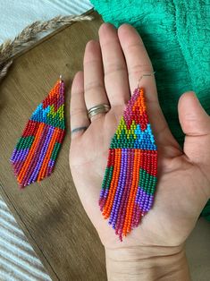 Colorful beaded earrings Fringe seed bead earrings Multicolor | Etsy Multicolor Beaded Fringe Earrings With Unique Style, Colorful Bohemian Fringe Earrings, Multicolor Beaded Fringe Earrings For Festival, Multicolor Beaded Fringe Earrings Gift, Southwestern Multicolor Fringe Earrings, Blue Beaded Earrings, Boho Chic Earrings, Multicolor Earrings, Chic Earrings