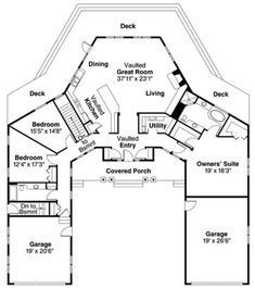 this is the floor plan for these two story house plans, which are located in an octagonal