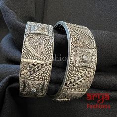 Designer Silver Oxidized Bracelet Bangles Oxidized Bracelet, Indian Bangles, Elephant Theme, The Bangles, Bangles Indian, Silver Elephants, Oxidised Jewellery, German Silver, Oxidized Silver