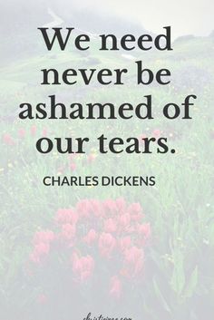 flowers with the quote we need never be shamed of our tears charles dickens