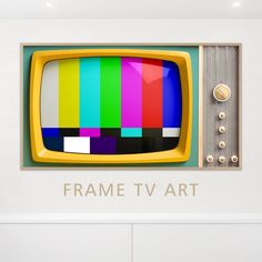 an old television with the words frame tv art on it