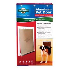 the pet door is open and ready to be used for pets with their own dog