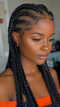 9000+ hair styles, long hair styles, hair color, Trendy and Unique Hairstyle --- Wedding Hair, Girl Hair Woman Unique Braid Ideas, Large Braid Styles, Large Cornrows, Weekly Hairstyles, Large Knotless Braids Hairstyles, Knotless Cornrows, Blk Hairstyles, Lady Hairstyles, Large Knotless Braids