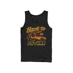 Take your look back to good ol' 1985 with this men's Back To The Future tank. Crewneck SleevelessFABRIC & CARE Cotton, polyester Machine wash Imported Take your look back to good ol' 1985 with this men's Back To The Future tank. Licensed Character Take your look back to good ol' 1985 with this men's Back To The Future tank. Color: Black. Gender: male. Age Group: adult. Retro Black Tank Top, Black Retro Sleeveless Tank Top, Future Tank, Orange Car, Mens Back, Back To The Future, This Man, Looking Back, Fabric Care