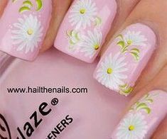 Daisy Nail Designs, Lace Nail Art, Lace Nails, Daisy Nails, Art Water, Nail Tattoo, Flower Nail Art