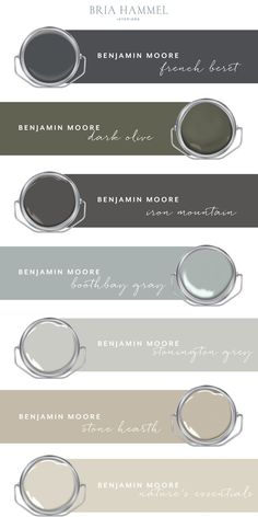 the different shades of paint that are used in this painting project, including grays and browns