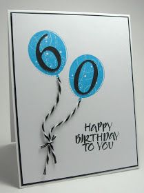 a birthday card with balloons and the number sixty