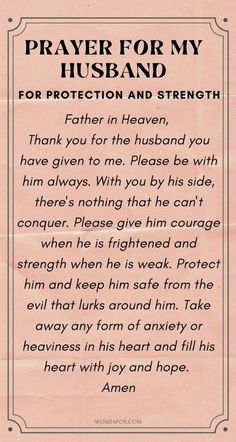 prayer for my husband to pray in heaven