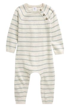 This cozy sweater-romper keeps your playful baby warm, while buttons at the shoulder ease wardrobe changes. Shoulder button closure; snaps between legs 55% cotton, 45% acrylic Machine wash, dry flat Imported Sweater Romper, Heather Green, Baby Warmer, Cozy Sweater, Cozy Sweaters, Baby Boy Outfits, Boy Outfits, Rompers