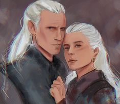 an image of two people with white hair