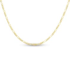 Fashioned in versatile 14K yellow gold, this 16-inch figaro link chain necklace is perfect for a bold layered look. The chain is approximately 1.3mm wide and secures in place with a lobster clasp. Figaro Chain Necklace, Jared The Galleria Of Jewelry, Necklace Clasps, Necklace Chain Lengths, Figaro Chains, Figaro Chain, Link Chain Necklace, Chain Ring, Chain Link Necklace