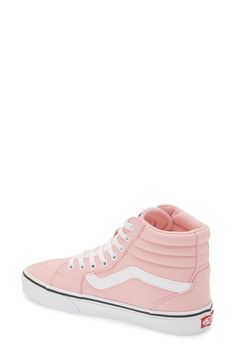 Keep old-school vibes flowing strong in this high-top sneaker that's topped with duarble canvas in a bright-pink hue. Textile upper/synthetic lining and sole Imported Coral Blush, School Vibes, High Top Sneaker, Vans Shop, Vans Sneakers, Sneaker Collection, Sportswear Women, Womens Vans, Bright Pink