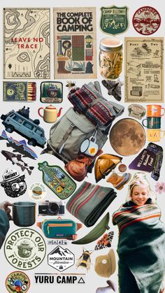 an image of various items that are in the shape of a collage on paper