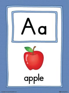 an apple with the letter a on it