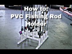 a rack with fishing rods attached to it and the words how to pwc fishing rod holder