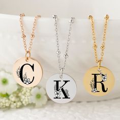 Introducing our personalized initial charm necklace, a captivating piece meticulously crafted with attention to detail. This enchanting necklace holds a world of meaning, as each personalized initial letter is intricately engraved with exquisite multi-toned floral elements. 🌼 These delicate floral designs on the letter of your initial add a touch of beauty and elegance, creating a unique and personalized piece that truly reflects your style. The combination of the engraved initial and the intricate floral elements creates a stunning visual representation of your individuality and connection to nature. Dangling gracefully from a dainty chain, this charm necklace is not only a symbol of your identity but also a timeless accessory that adds a touch of sophistication to any outfit. Express yo Dainty Initial Necklace With Charms For Personalized Gift, Dainty Initial Pendant Charm Necklace As Gift, Dainty Initial Pendant Charm Necklace For Gift, Dainty Initial Necklace With Charms For Gift, Dainty Charm Necklace With Initial Pendant As A Gift, Dainty Initial Pendant Charm Necklace For Mother's Day, Dainty Mother's Day Charm Necklace With Initial Pendant, Dainty Charm Necklaces With Initials For Personalized Gift, Dainty Mother's Day Initial Pendant Charm Necklace