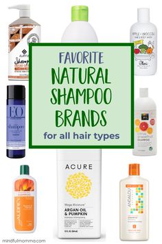 The best natural shampoo brands for all hair types - including dry, curly, wavy, fine and more. Find safe, non-toxic shampoos that are moisturizing, volumizing, smoothing - plus gentle baby shampoos and affordable family size shampoo. You'll love this list! | #shampoo #natural #nontoxic #beauty #hair Acure Shampoo, Monat Black Shampoo, Healthy Shampoo, Pantene Shampoo, Shampoo Packaging, Natural Shampoo And Conditioner, Shampoo Natural, Diy Dry Shampoo