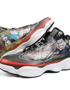 For Lover Joker Harley Quinn Movies Sneaker Jd13 Shoes Lover For Men And Women Joaquin Phoenix
 x Lady Gaga. Stride with confidence in these sleek sneakers, boasting a striking dinosaur print with floral touches for a unique spin on classic footwear.". #joker harley #movies #harley quinn #joaquin phoenix #lady gaga #Shoes #Alwaysky Joker Harley Quinn, Joker Harley, Jordan 13 Shoes, Personalized Shoes, Shoes Store, Shoes Running, Joker And Harley Quinn, Jordan 13, Retro Sneakers