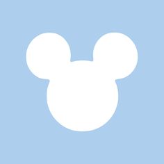 a mickey mouse icon is shown on a light blue background with white circles in the shape of ears