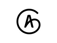 black and white logo with the letter a