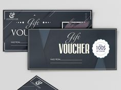 three gift voucher cards on top of each other