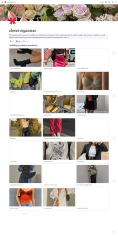 aesthetic that girl pinterest outfits closet wardrobe organizer free notion template Girl Closet Organization, Notions Aesthetic, Notion Academic, Girls Closet Organization, Notion Productivity, Notion Header, Notion Setup, Canva Aesthetic, Clothing Templates