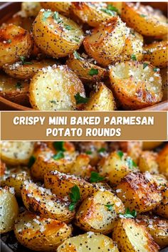 crispy mini baked parmesan potato rounds are the perfect side dish for any meal