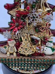 a christmas tree with ornaments and decorations on it