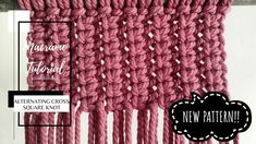 a pink crochet pattern with the words new paterni on it