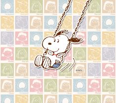 a cartoon dog is sitting on a swing