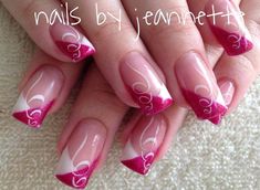 Funky Nail Art, Manicure Nail Designs, French Tip Nail Designs, French Manicure Nails, Gel Nail Designs, Nail Art Hacks, Funky Nails