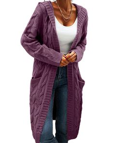 PRICES MAY VARY. Material:100% Acrylic (Lightweight, soft, comfortable and warm) Size:you can choose the cardigan according normal size,our size are US standard size. Features:Long Sleeve Solid Color Cardigan Sweaters For Women,Two Side Pockets,Soft Chunky Knit Cardigan,Hooded Sweater Coat,Soft Boyfriend Cardigan,Casual Loose Fit Knit Sweater Coat. Occasion:Pair with jeans, leggings, t-shirt or tank tops under, suit for casual daily, school, work, shopping, long cardigans for women lightweight,T Winter Sweater Coat, Long Sweater Jacket, Long Oversized Cardigan, Hooded Sweater Coat, Chique Outfit, Long Sweater Coat, Knit Sweater Coat, Hooded Cardigan Sweater, Casual Outwear