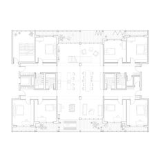 the floor plan for a three bedroom apartment with two bathrooms and one living room on each side