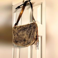 Hobo Faux Fur Handbag.Great Condition. Gently Used A Few Times. Brass Hardware And Metallic Shoulder Strap. From Smoke And Pet Free Home. Fur Handbag, Faux Fur Handbag, Fur Handbags, Hobo Bags, Brass Hardware, Hobo Bag, Faux Fur, Shoulder Strap, Bag Lady