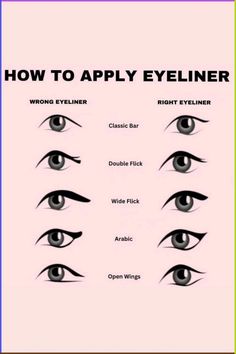 Looking to enhance your eye makeup skills? Mastering the art of applying eyeliner like a pro is crucial! Follow these detailed steps to consistently achieve that flawless winged look! #basicmakeup #eyeliner #eyemakeup #makeuptips #wingedliner #beauty #cosmetics #makeupaddict #eyelineronfleek #makeuplover #tutorial Wing Eyeliner For Beginners, Eyeliner Tutorial For Beginners, Applying Eyeliner, Almond Eye Makeup, Eyeliner Shapes, Eyeliner Application, Eyeliner Techniques