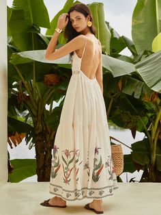 Backless Pleated Floral Dress Honeymoon Vibes, Interactive Stories, Perfect Prom Dress, Pregnancy Outfits, Vacation Mode, Outfit Aesthetic, Chic Accessories, Beach Dresses, 21st Birthday